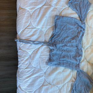 Blue Summery Off Shoulder Crop Top